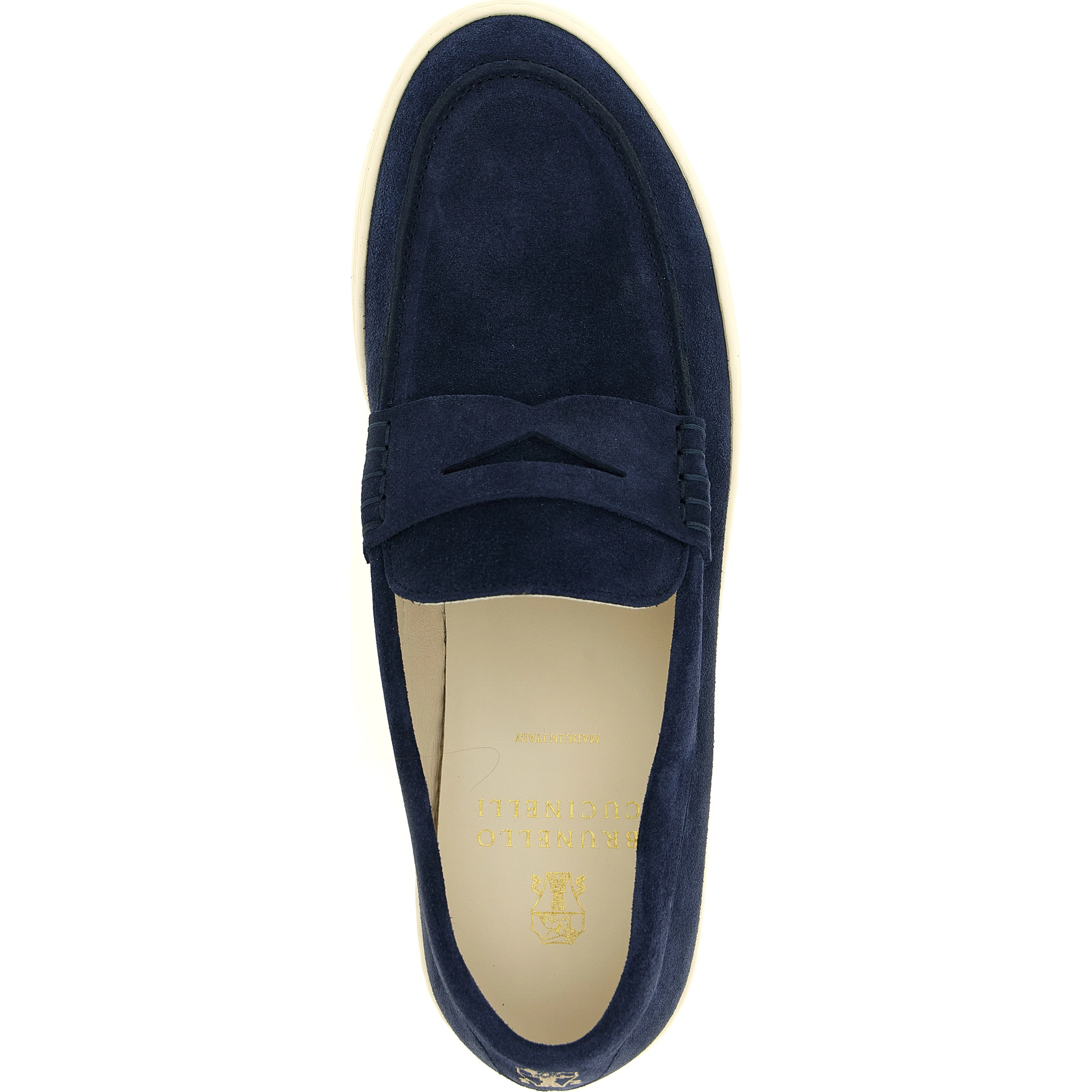 Blue Calfskin Slip-On Loafers