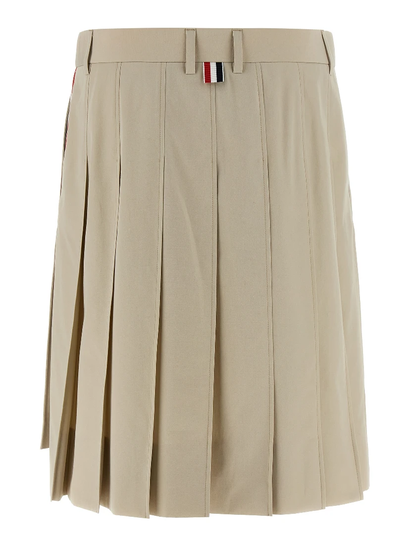 Beige Cotton Long Skirt