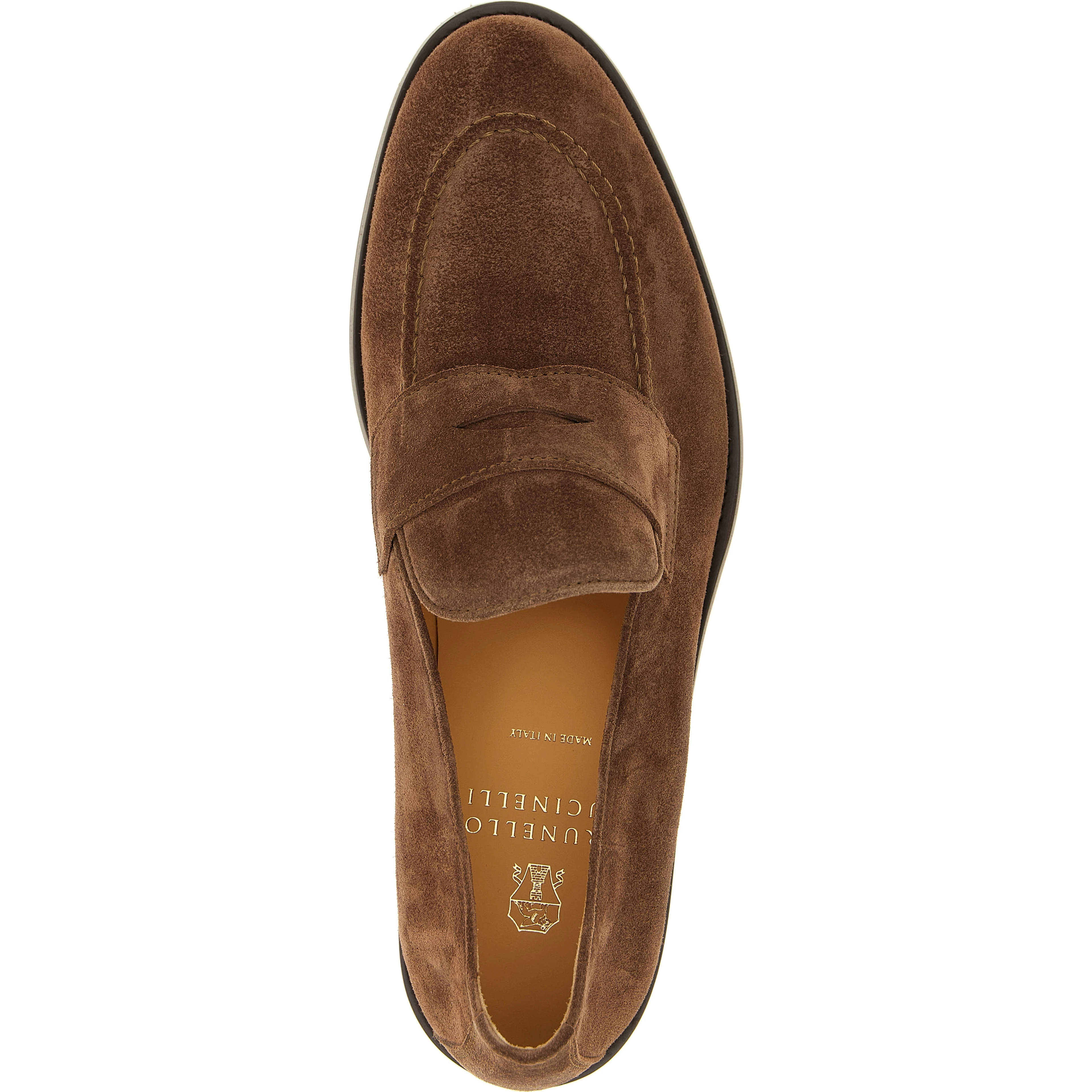 Brown Calfskin Slip-On Loafers