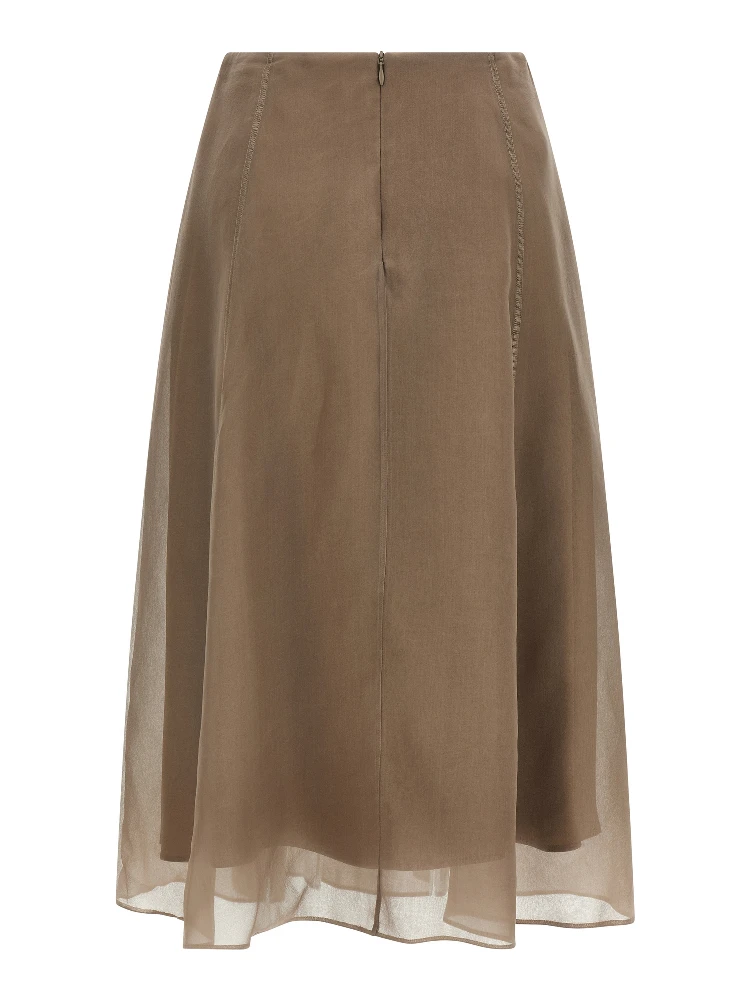 Beige Silk Midi Skirt alternative