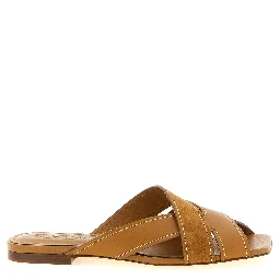 Beige Calfskin Slides