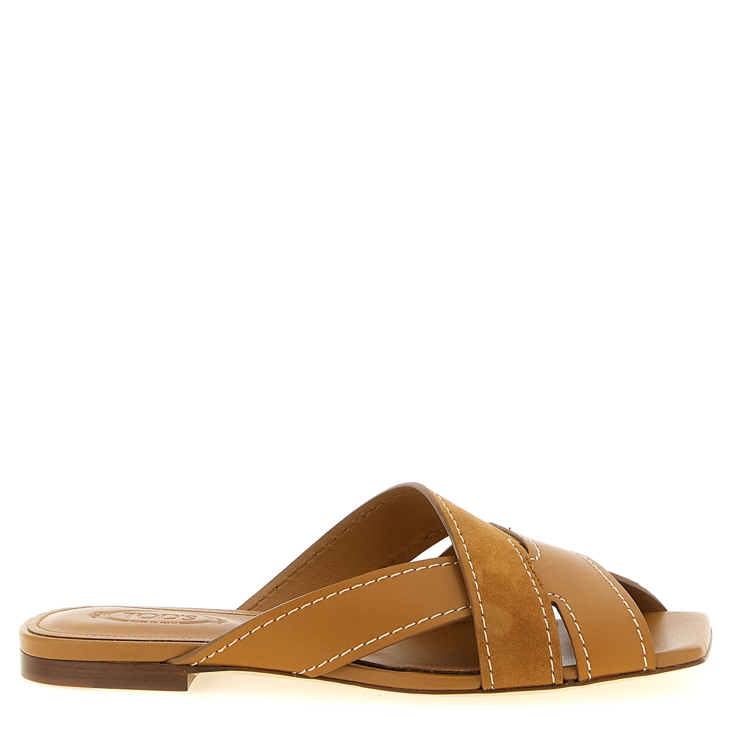 Beige Calfskin Slides