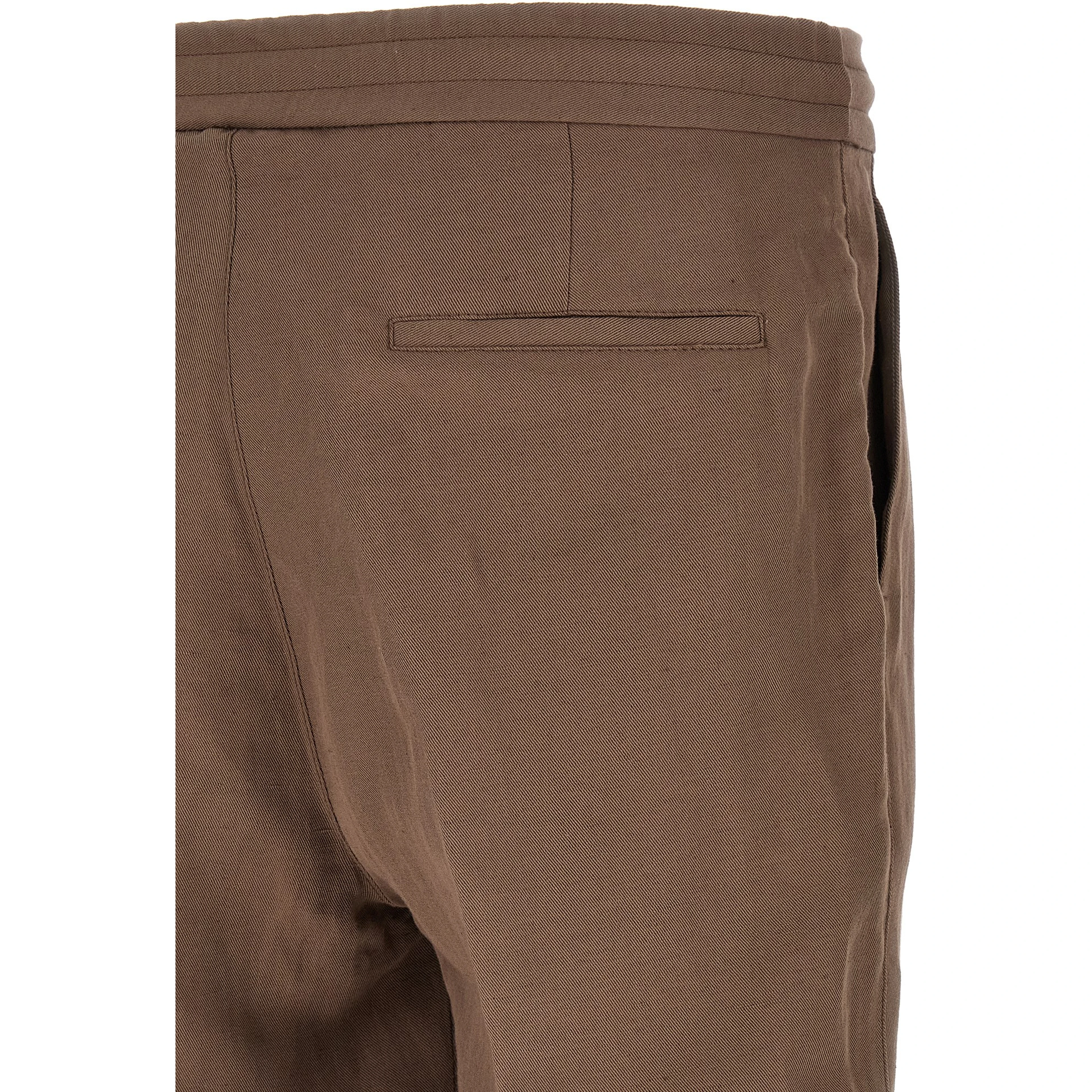 Brown Linen Casual Pants