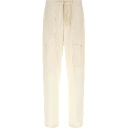 Beige Cotton Cargo Pants