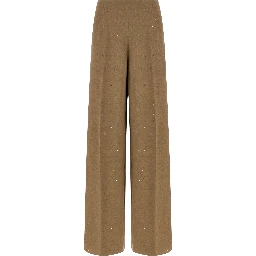 Brown Viscose Casual Pants