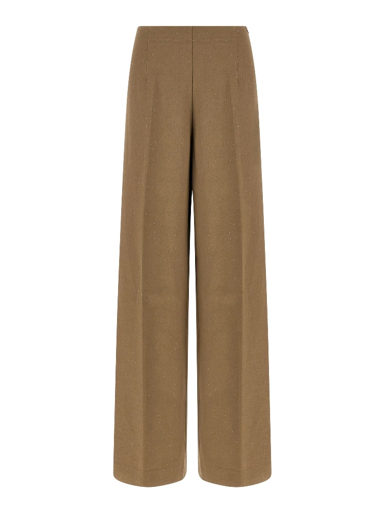 Brown Viscose Casual Pants