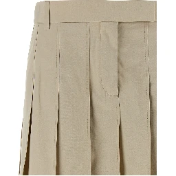 Beige Cotton Long Skirt
