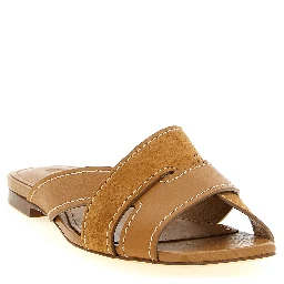 Beige Calfskin Slides