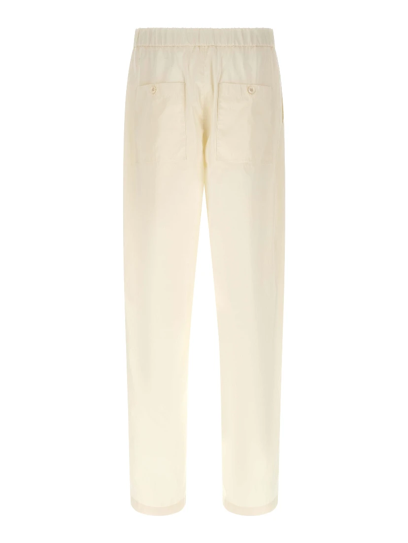 Beige Cotton Cargo Pants