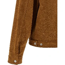 Beige Polyvinyl Leather Jacket