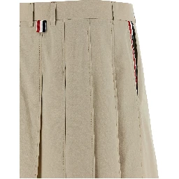 Beige Cotton Long Skirt