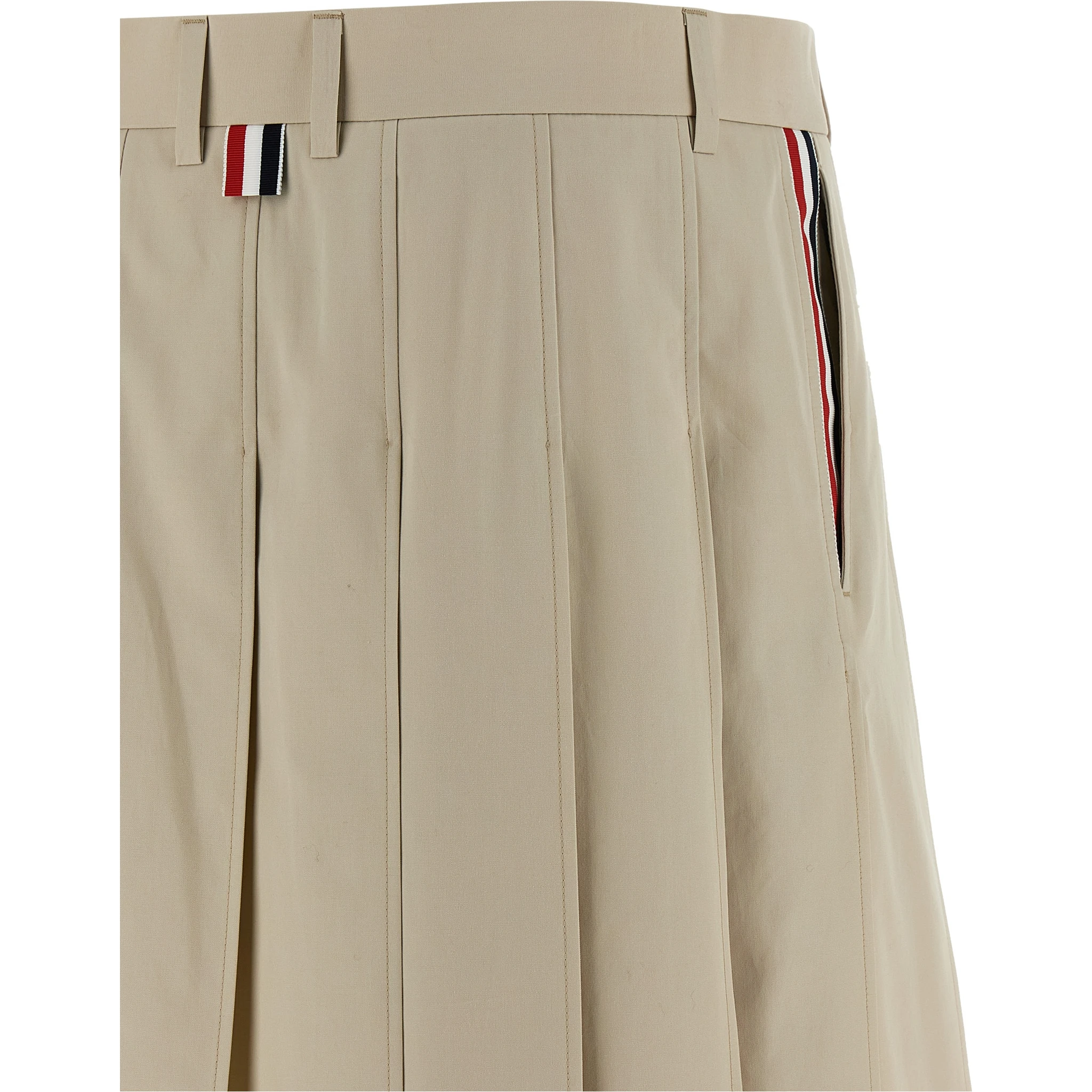 Beige Cotton Long Skirt