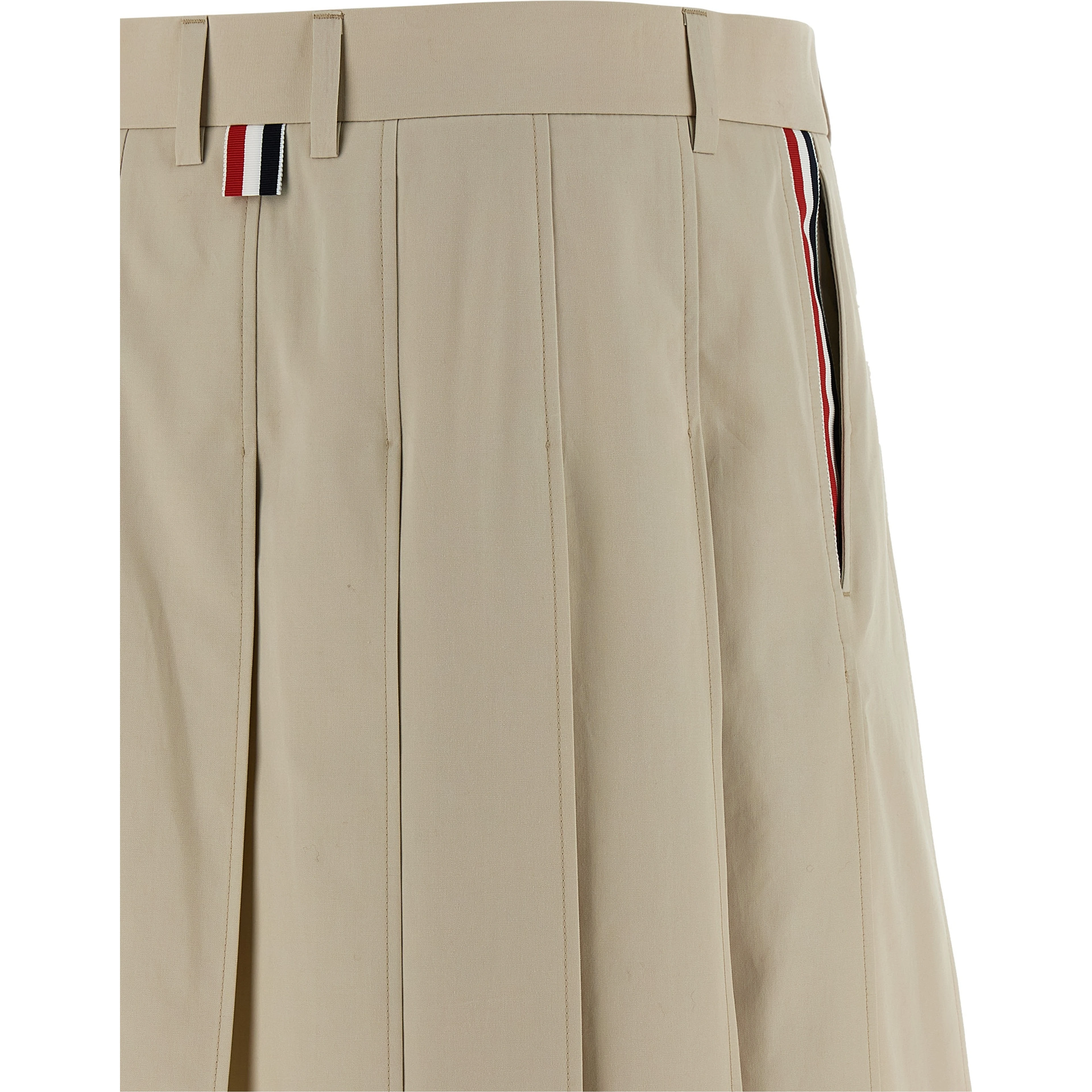 Beige Cotton Long Skirt