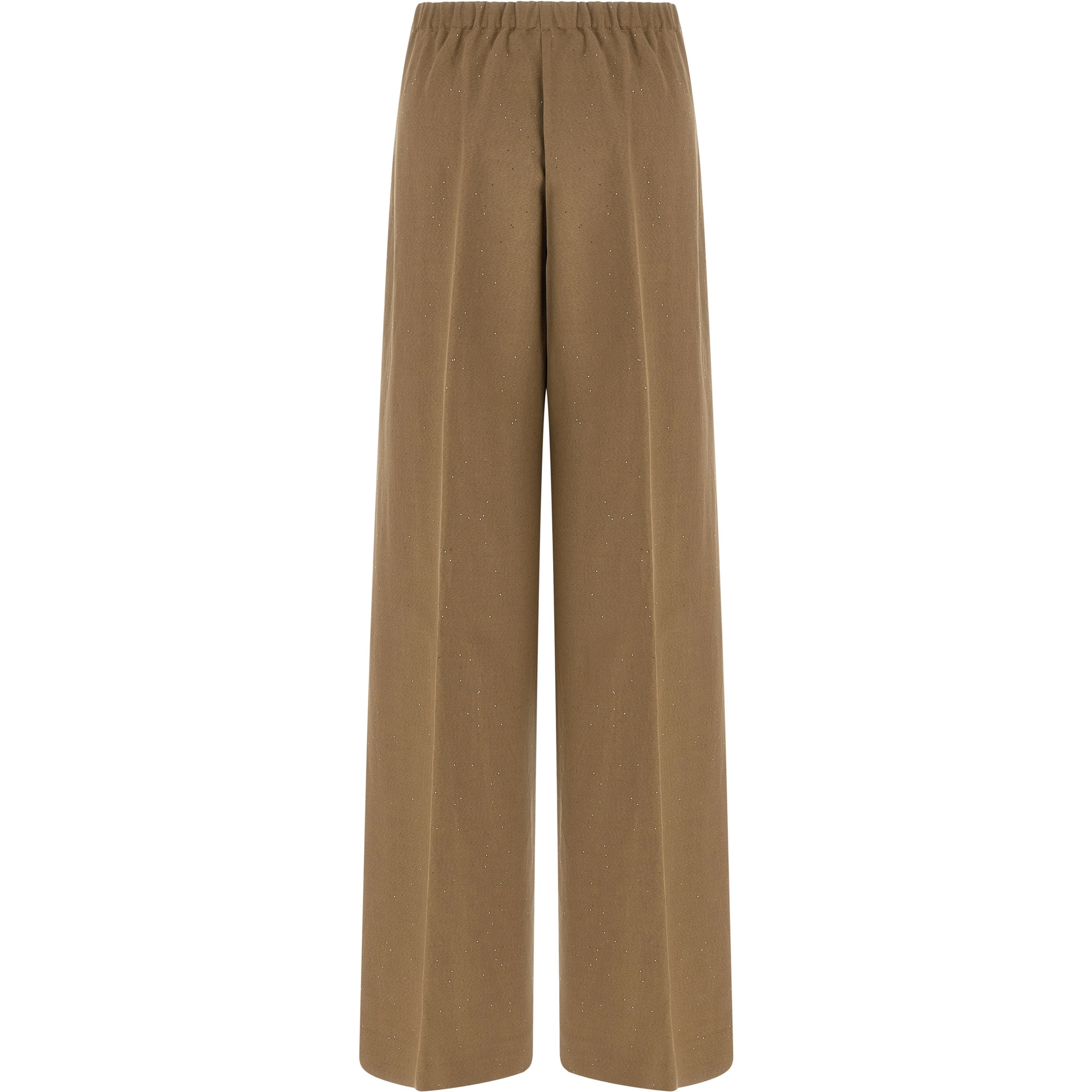 Brown Viscose Casual Pants