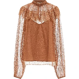 Brown Polyester Blouse