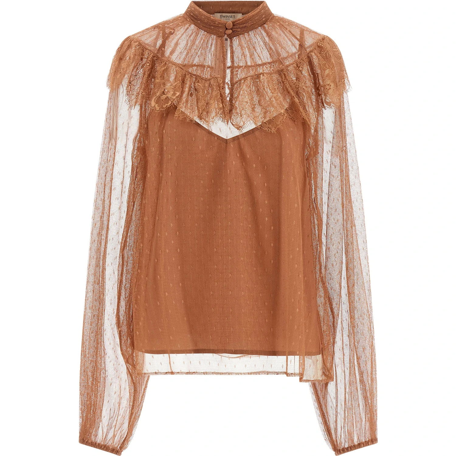 Brown Polyester Blouse