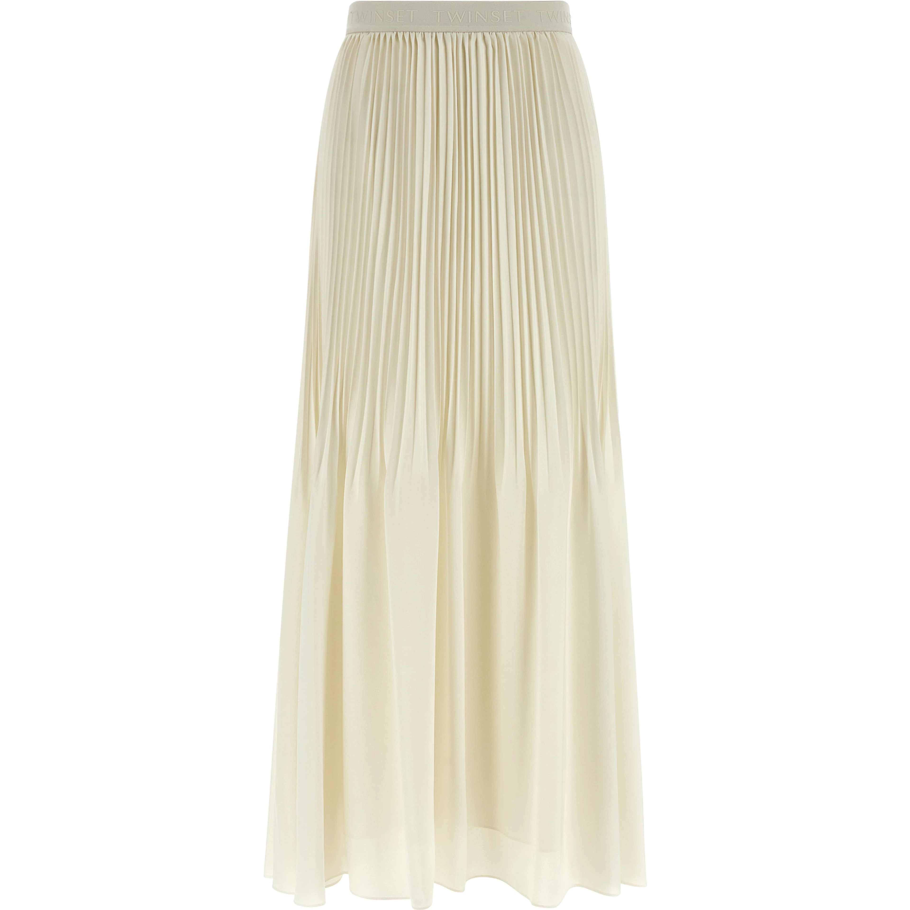 White Polyester Mini Skirt