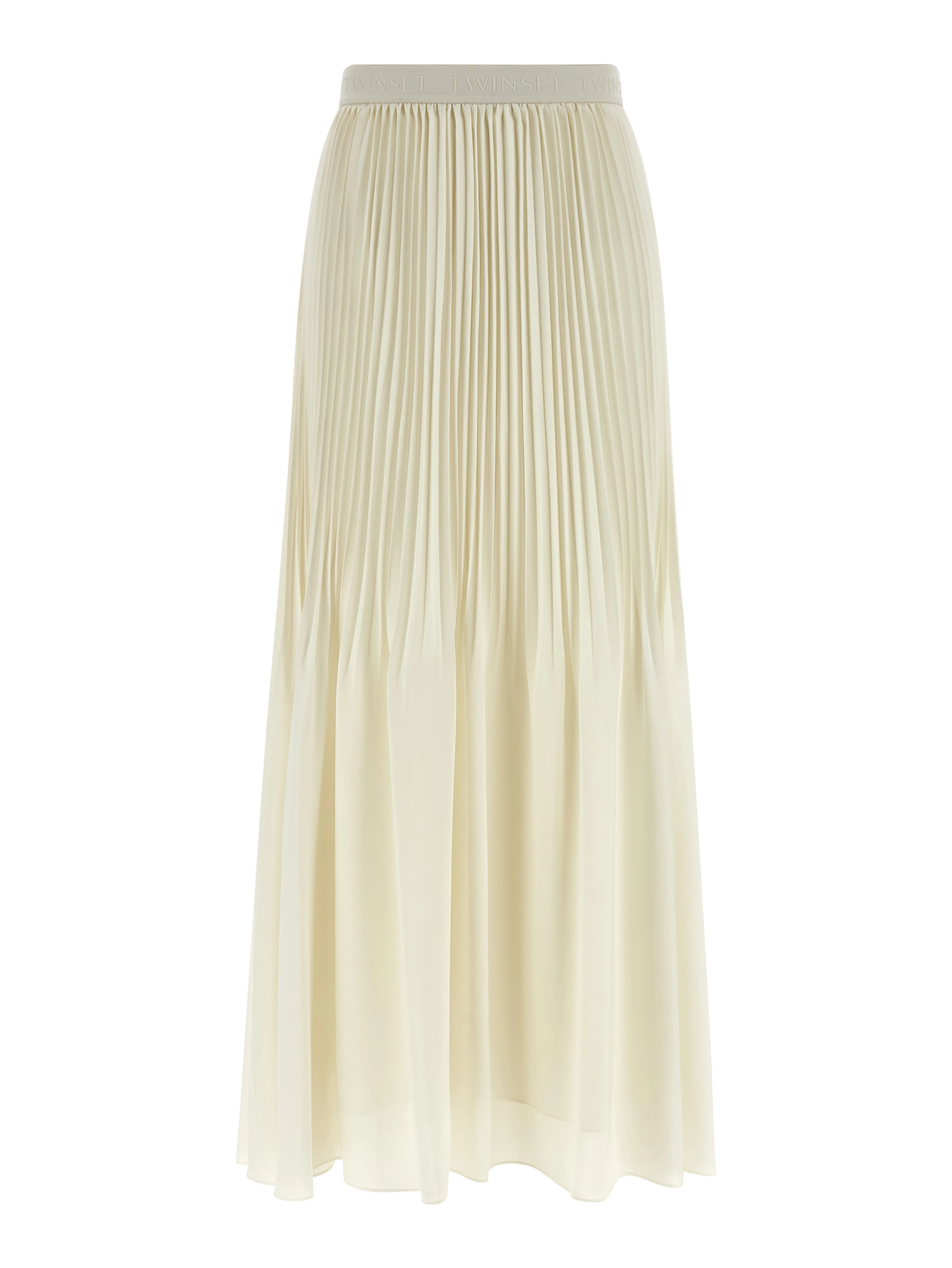 White Polyester Mini Skirt