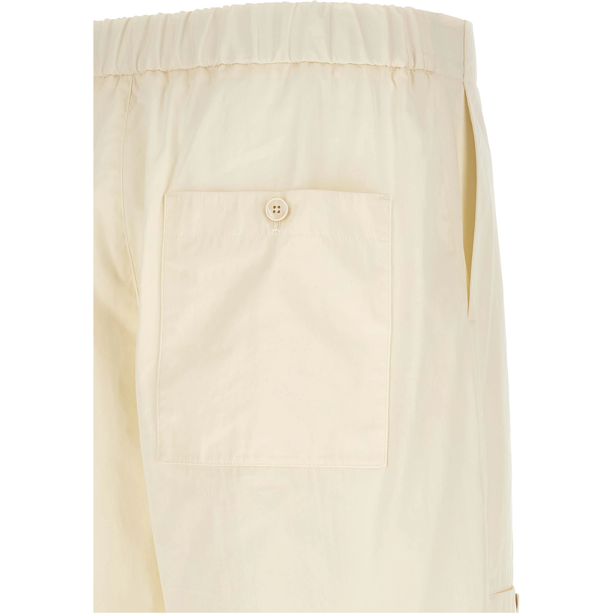 Beige Cotton Cargo Pants