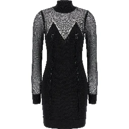 Black Viscose Short Dress