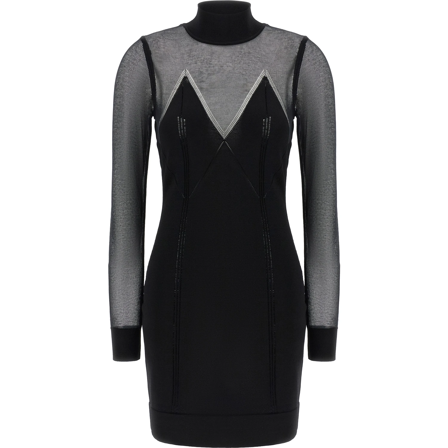 Black Viscose Short Dress