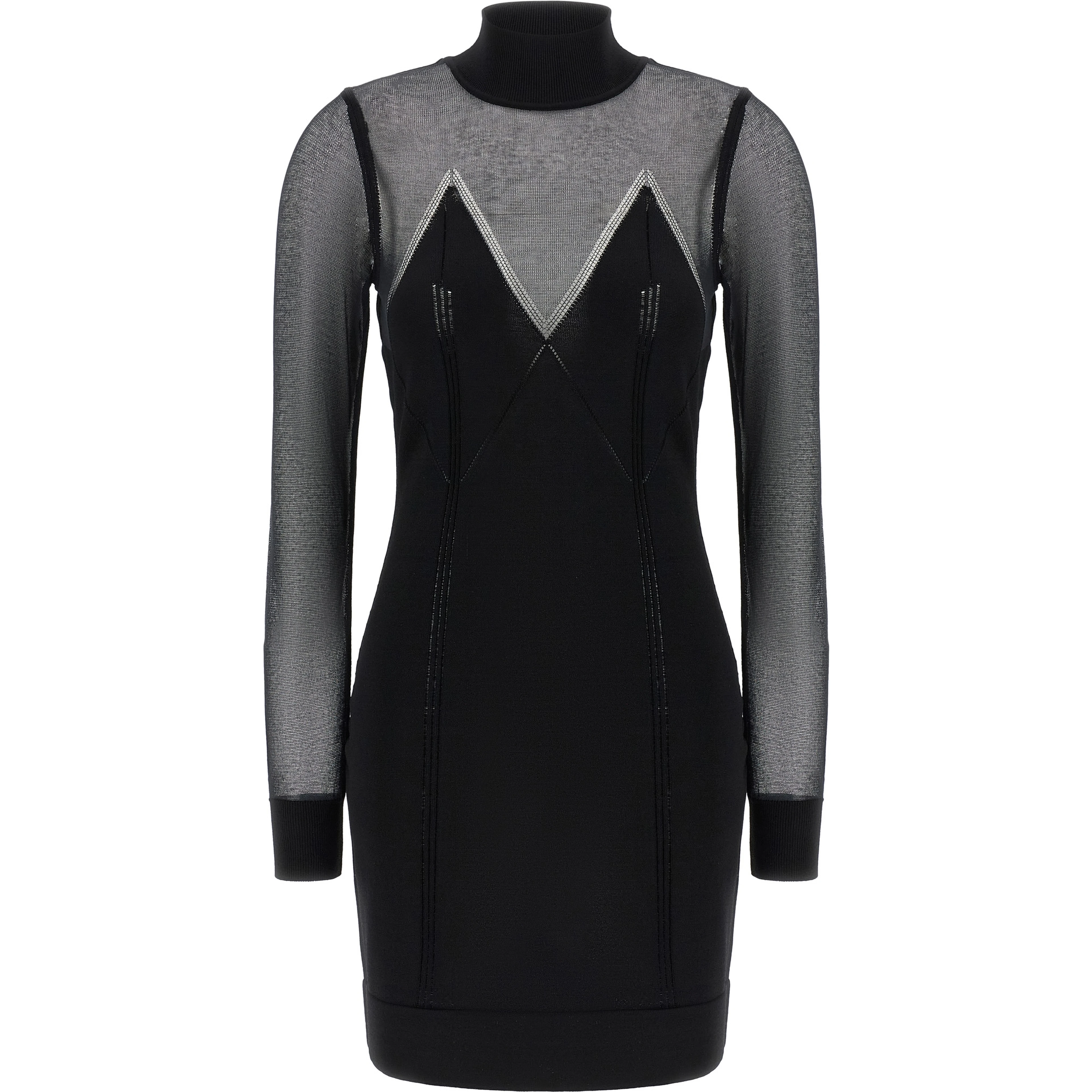 Black Viscose Short Dress