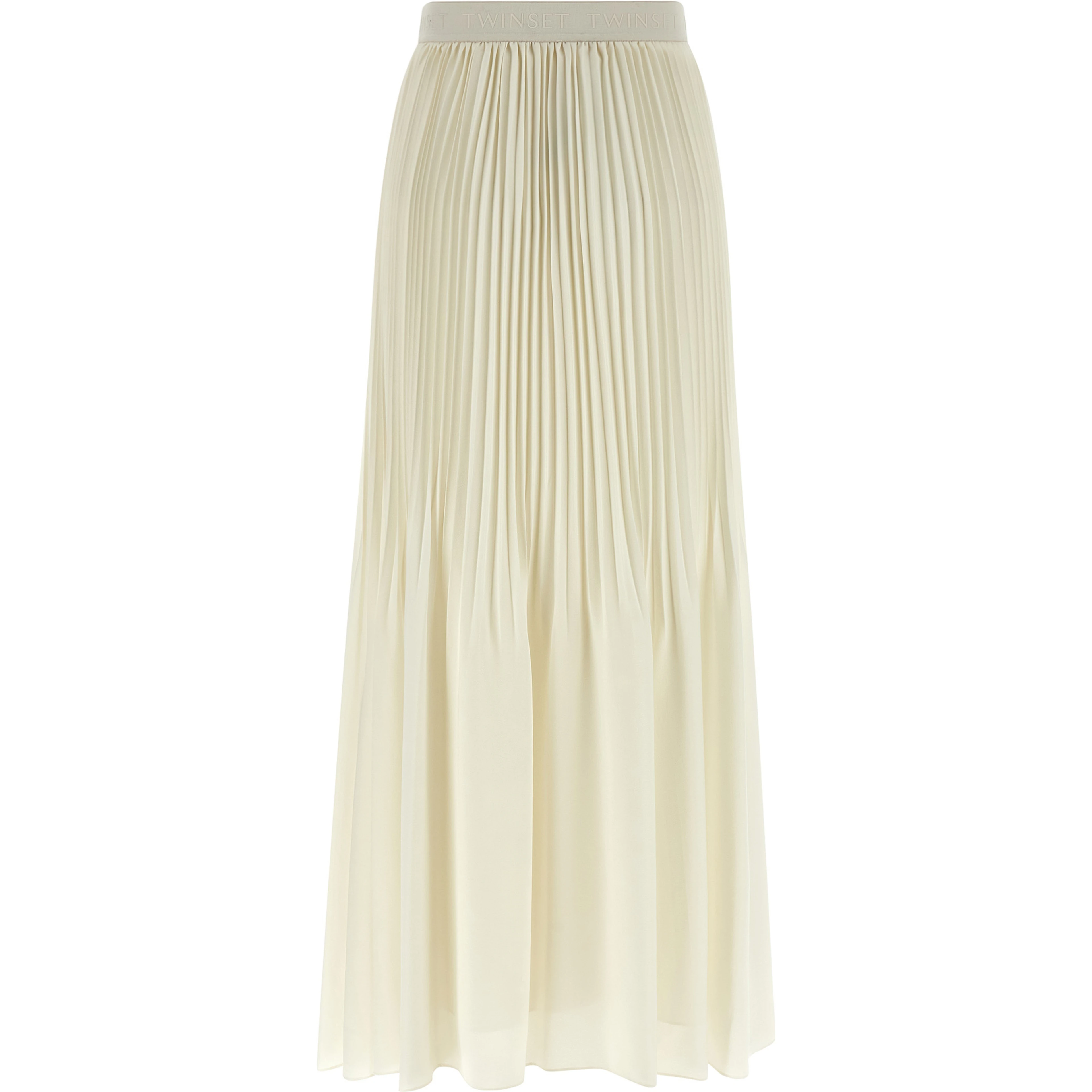 White Polyester Mini Skirt