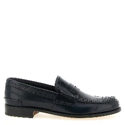 Blue Calfskin Slip-On Loafers