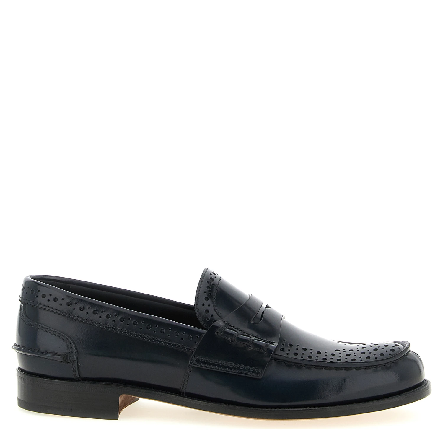 Blue Calfskin Slip-On Loafers