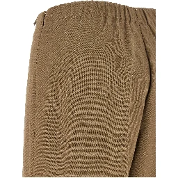 Brown Viscose Casual Pants