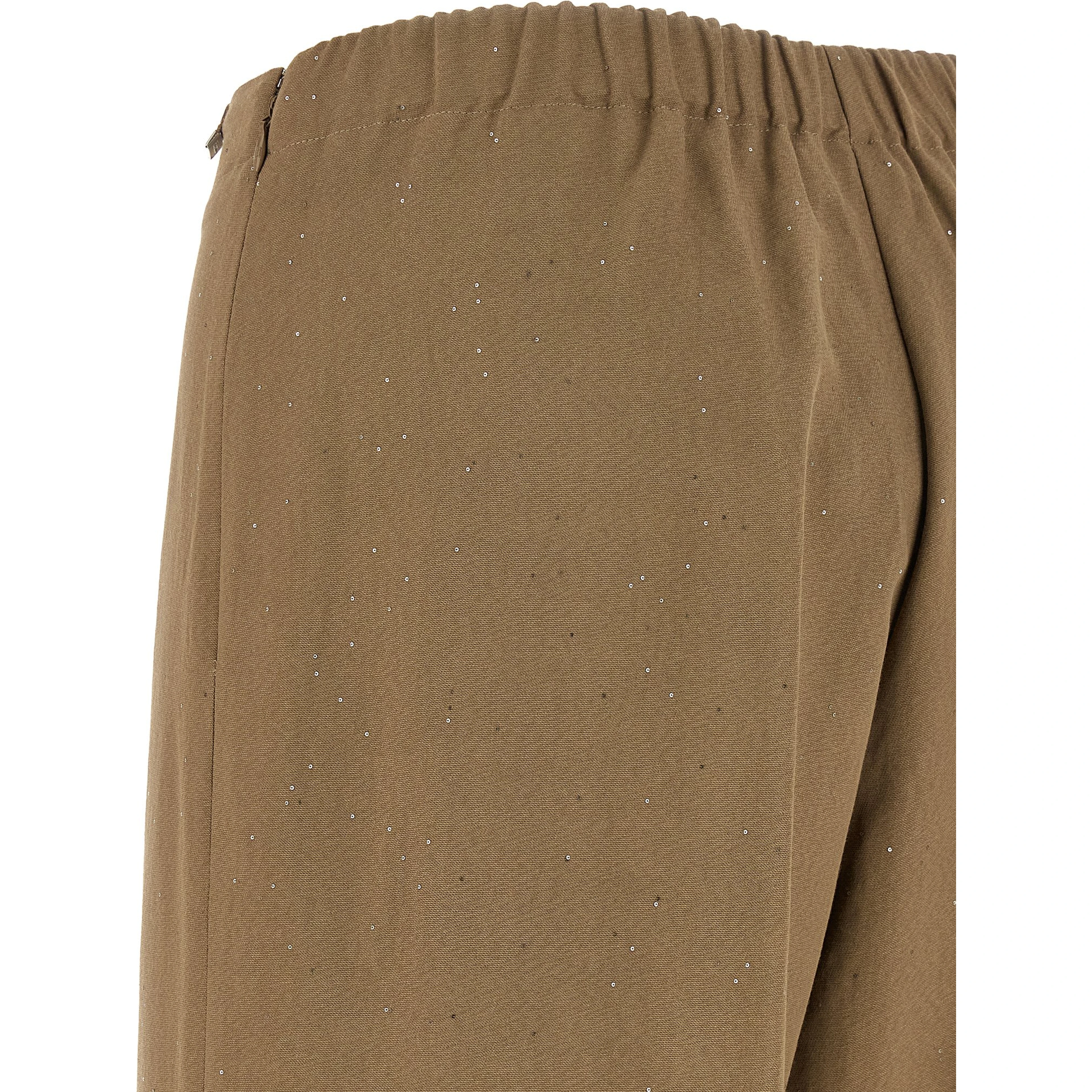 Brown Viscose Casual Pants