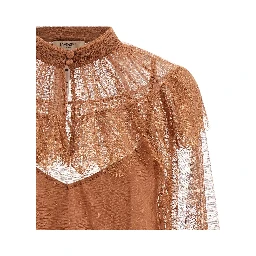 Brown Polyester Blouse