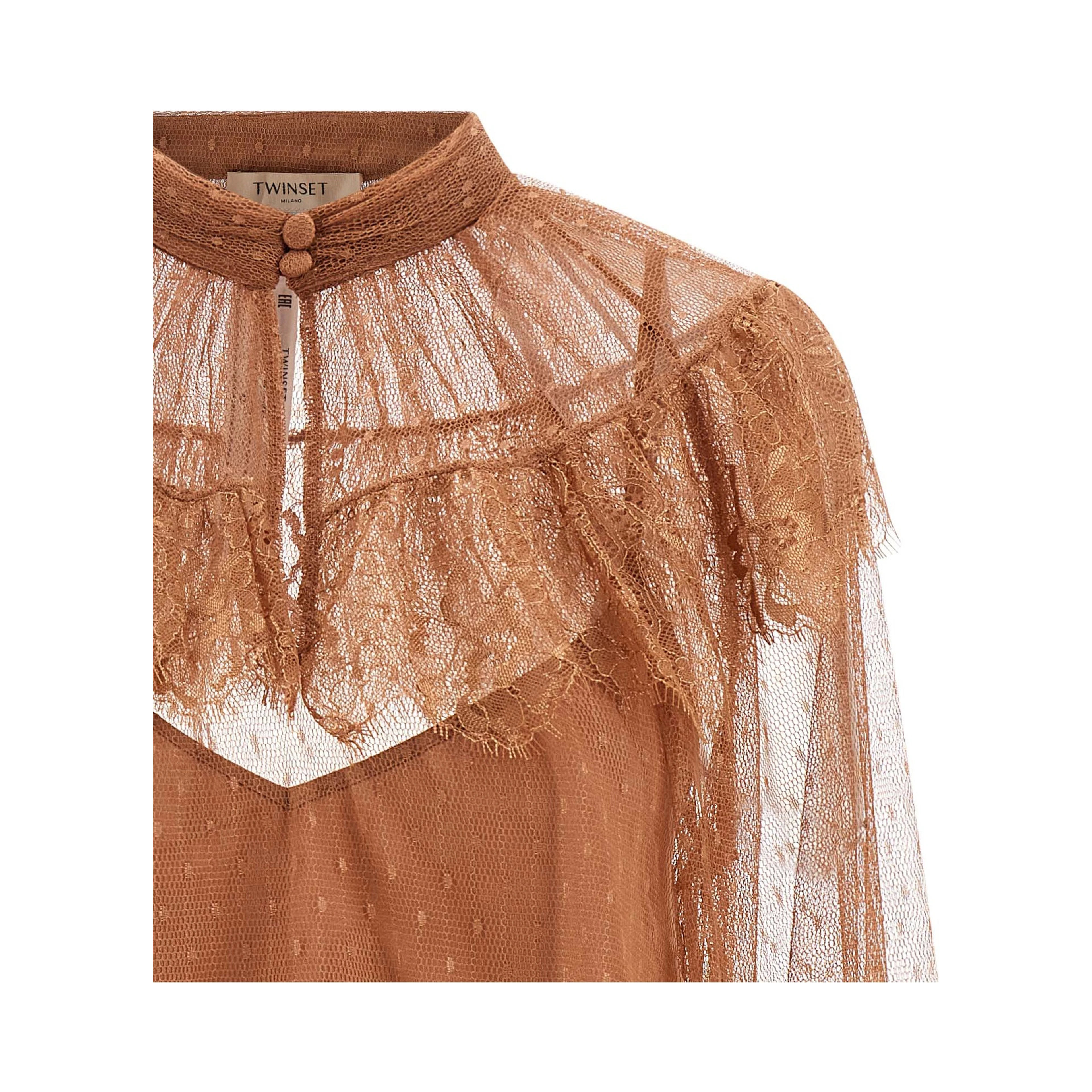 Brown Polyester Blouse