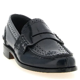 Blue Calfskin Slip-On Loafers