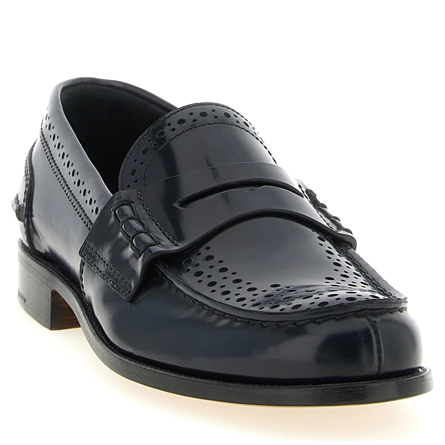 Blue Calfskin Slip-On Loafers