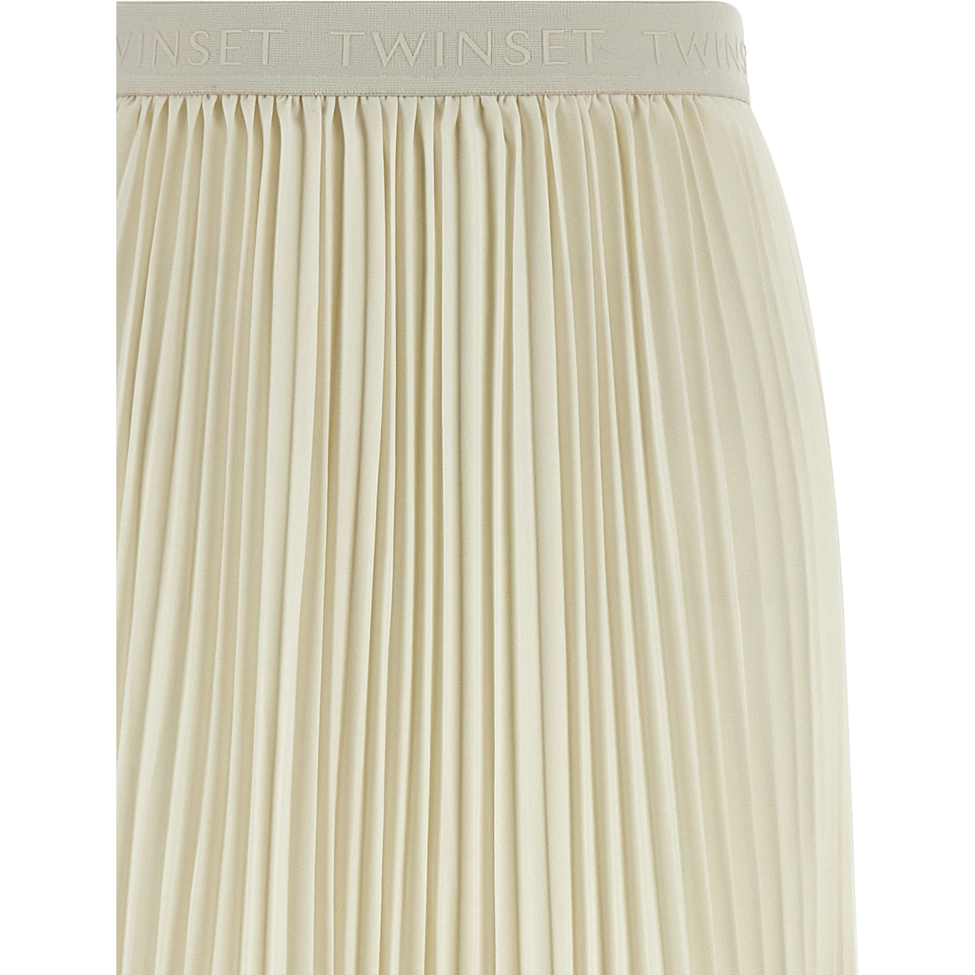 White Polyester Mini Skirt