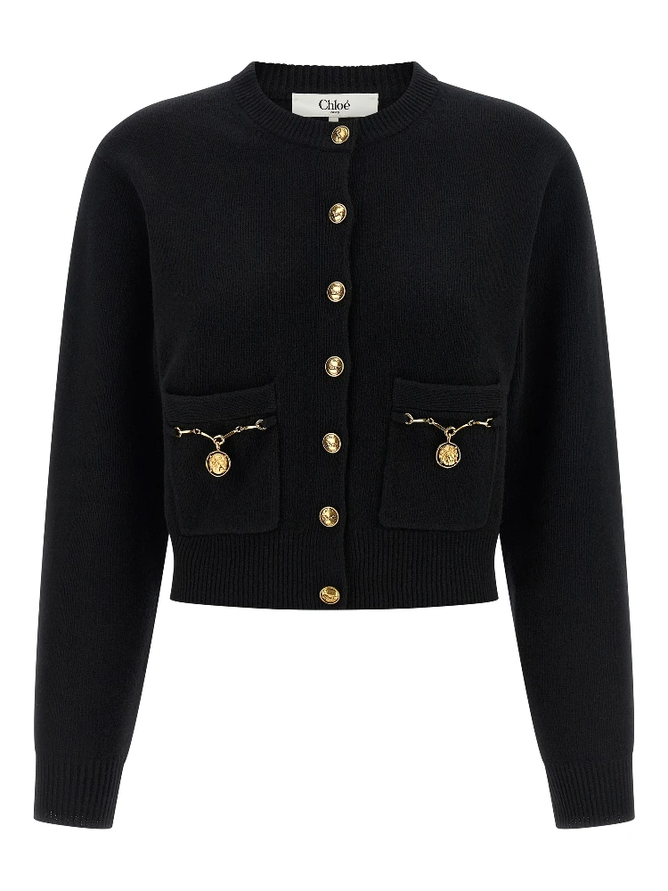Black Wool Cardigan