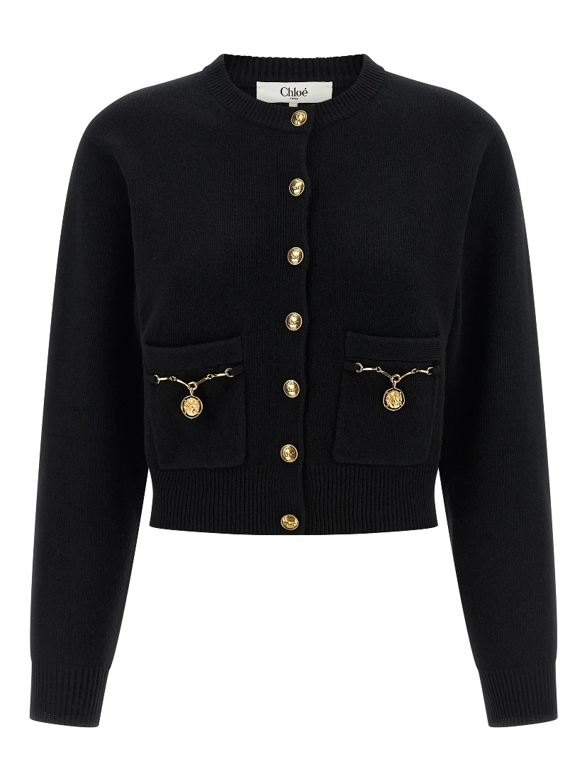 Black Wool Cardigan