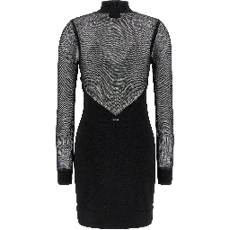 Black Viscose Short Dress