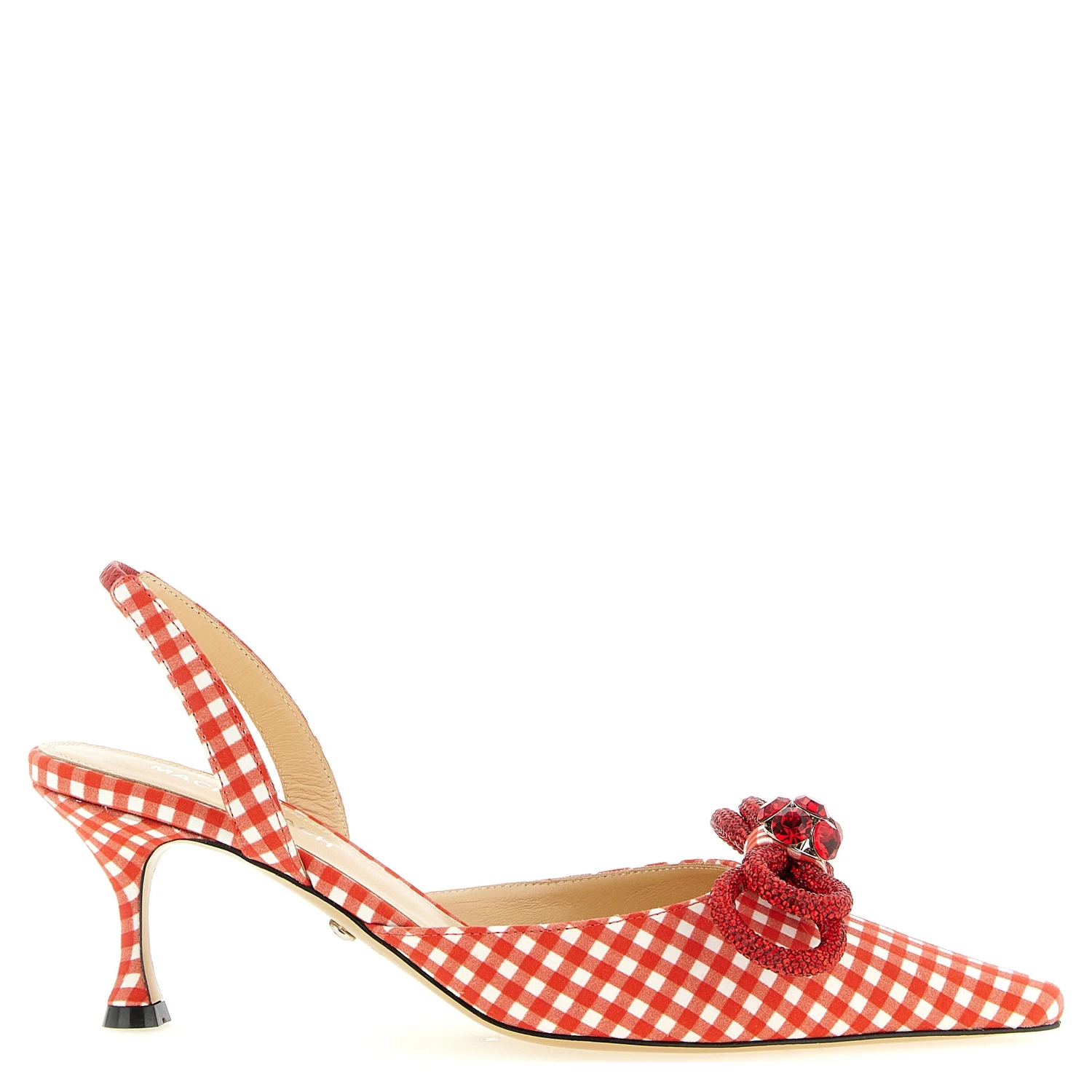 Multicolor Cotton-Like Mid Heel Pumps