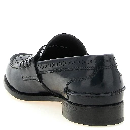 Blue Calfskin Slip-On Loafers