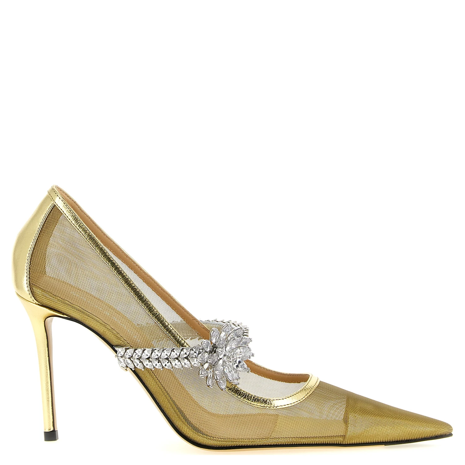 Gold Polyamide High Heel Pumps