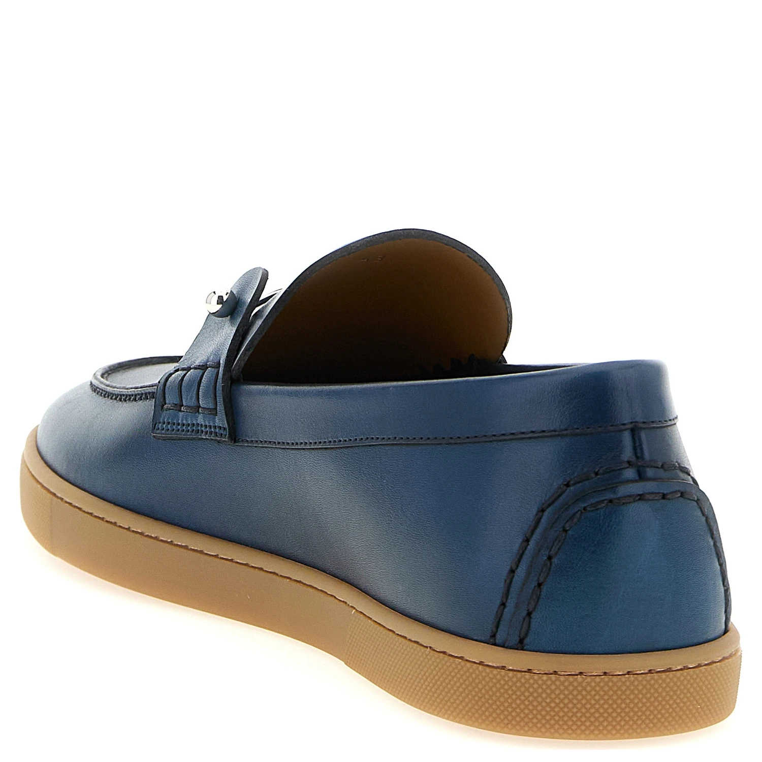 Blue Calfskin Slip-On Loafers
