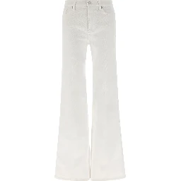 White Cotton Flared Jeans