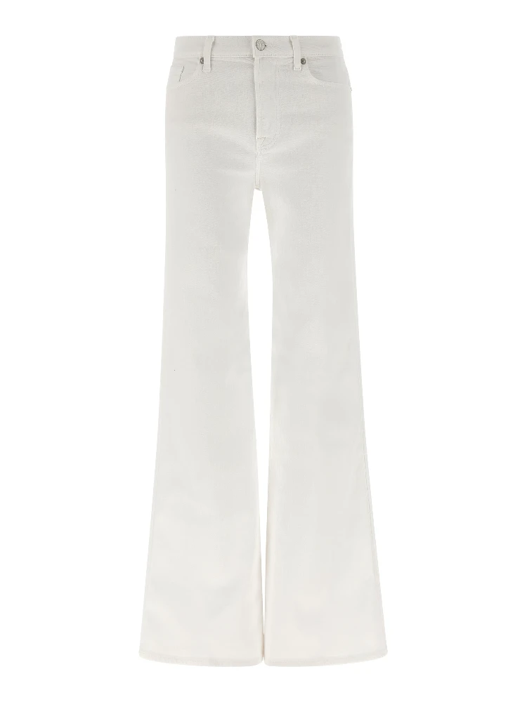 White Cotton Flared Jeans