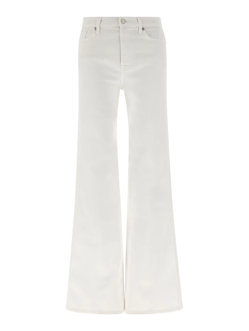 White Cotton Flared Jeans