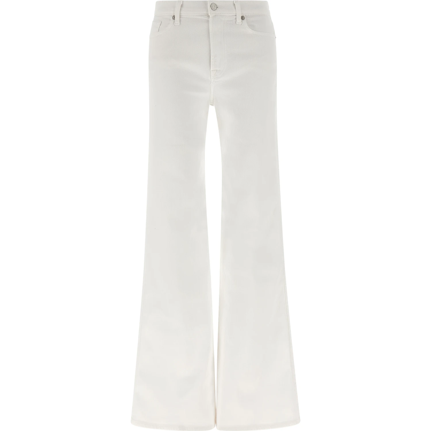 White Cotton Flared Jeans