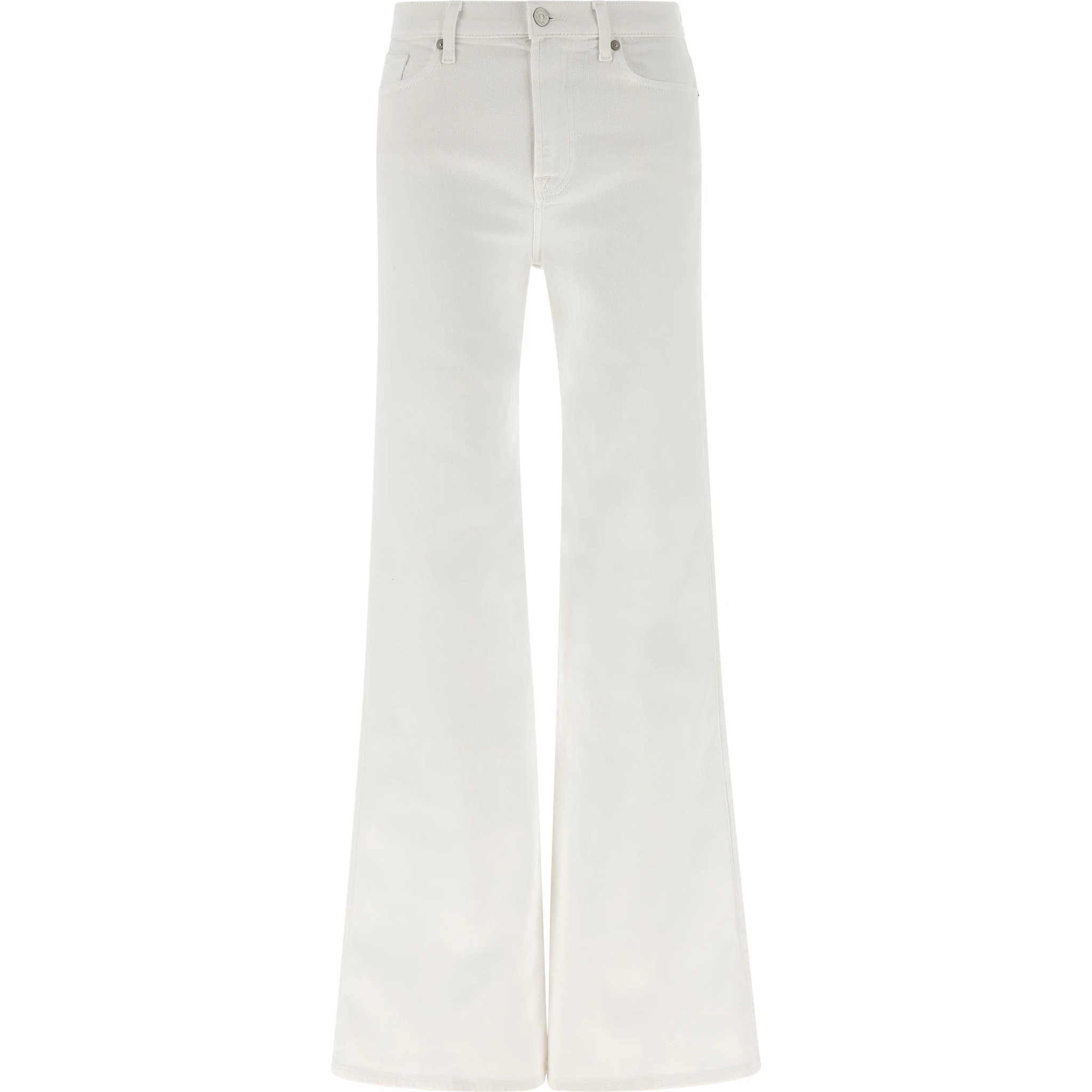 White Cotton Flared Jeans