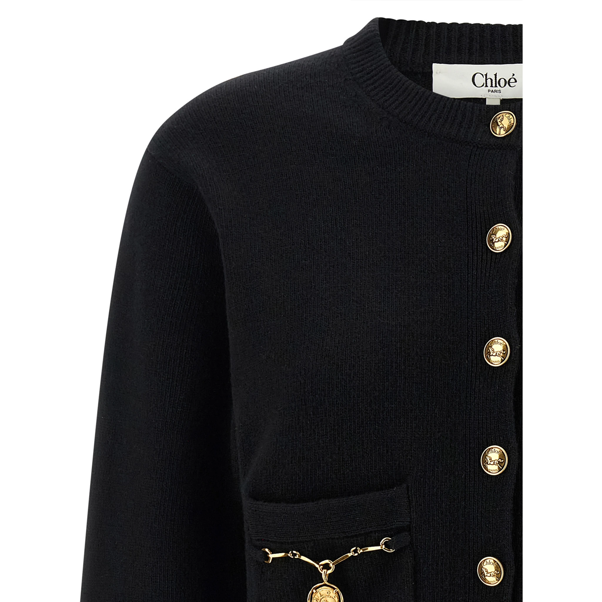 Black Wool Cardigan