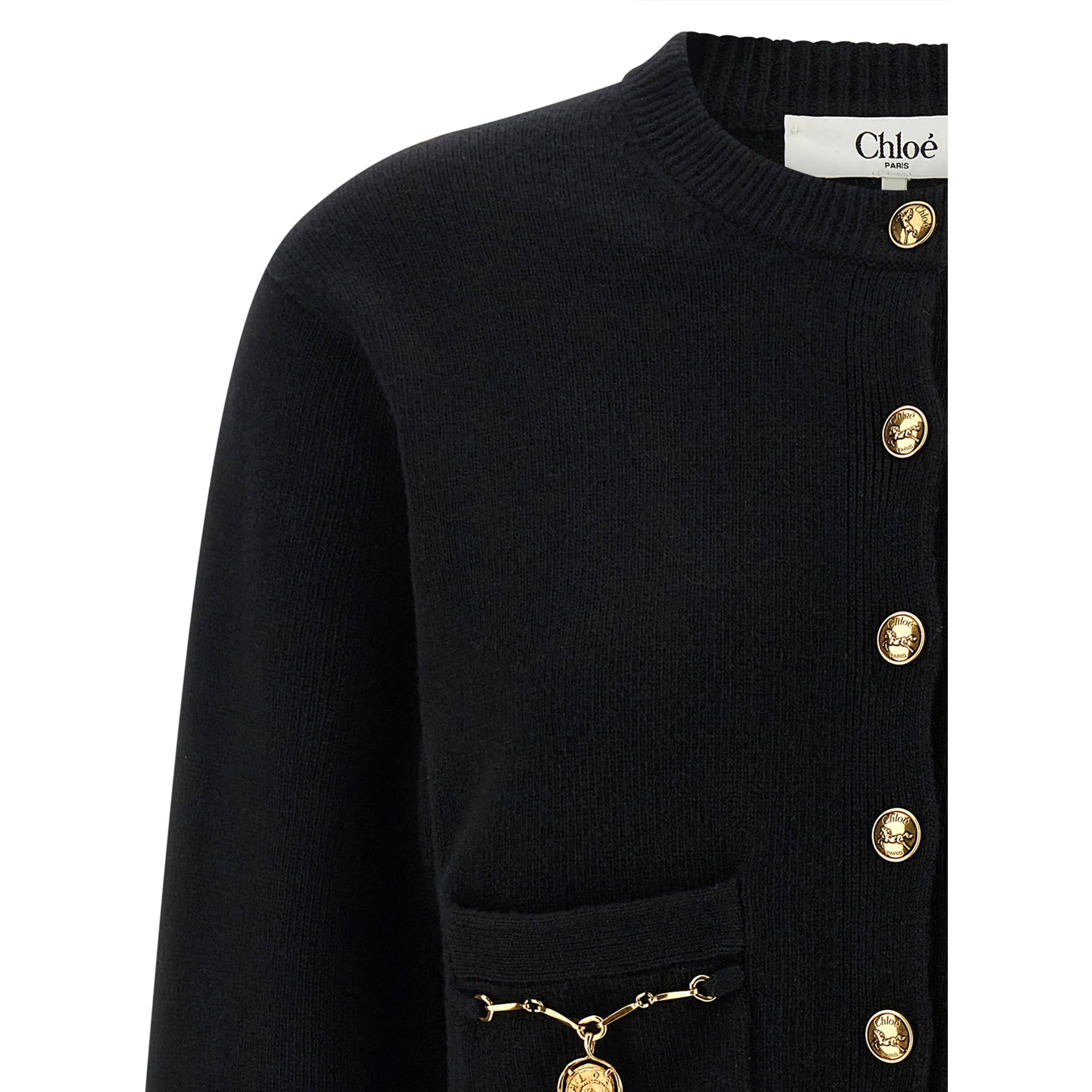 Black Wool Cardigan